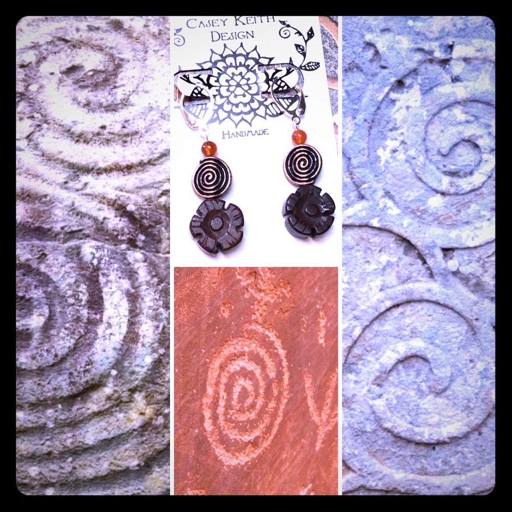 Floral Copper Spiral Earring